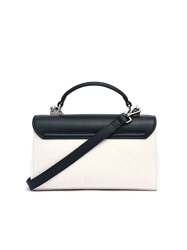 New Pebbled Leather & Canvas Shoulder Crossbody Tote