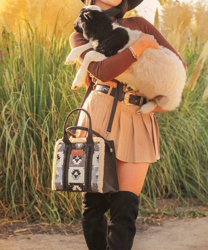 Wrangler Aztec Sherpa Trim Crossbody Purse Collection