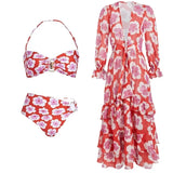 Halter Neck Printed Bikini Set