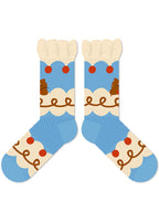 Cute Bear Pudding Pattern Cotton Socks