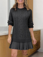 Twist Shape Knit Sweater Mini Dress