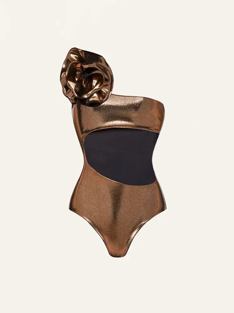 Floral Cutout Swimsuit Set