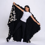 Black Floral Blanket