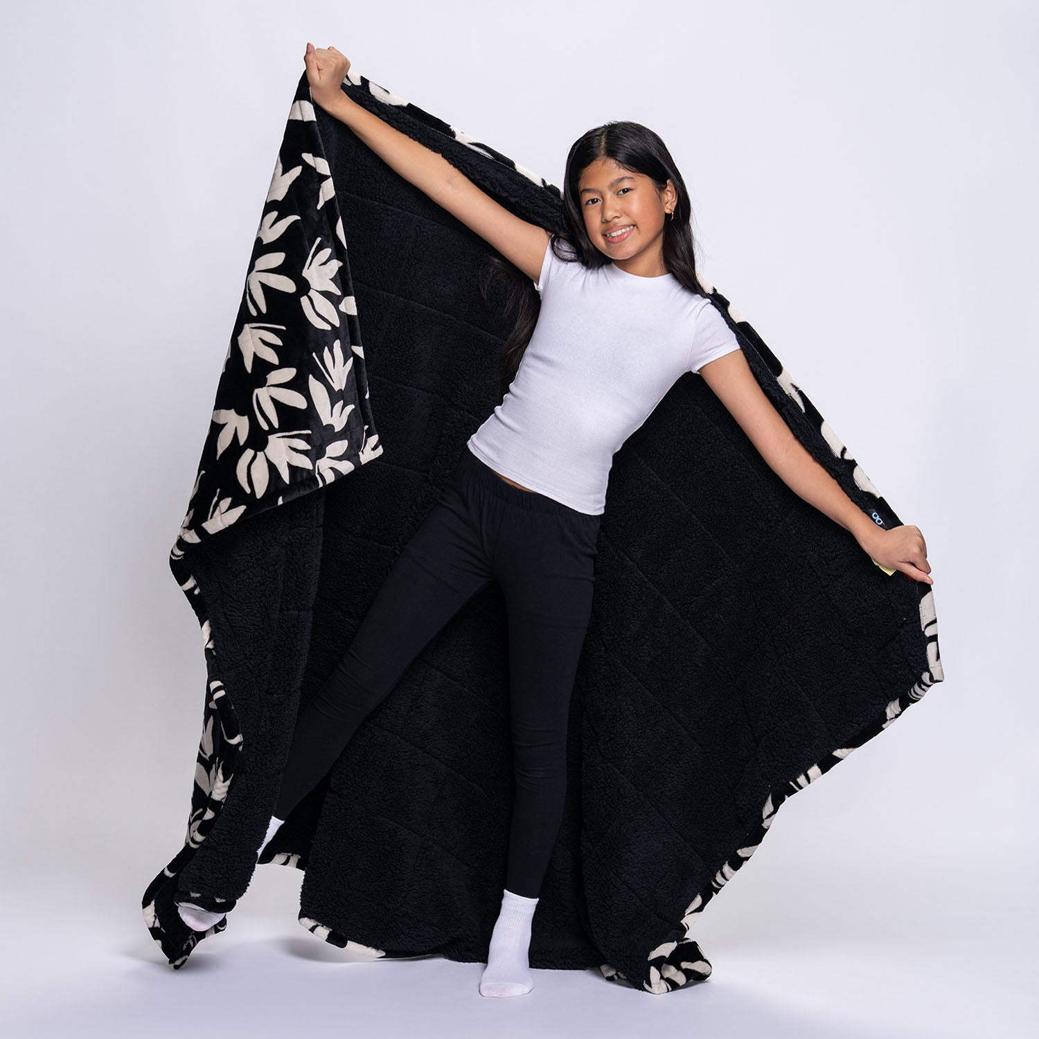 Black Floral Blanket