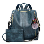 Luxury Leather 2-in-1 Convertible Backpack + Free Pouch