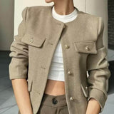 Chanel Style Fashion Button Short Suit Jacket
