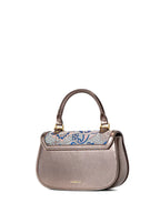 CHRISBELLA Embroidered Bamboo Handle Bag