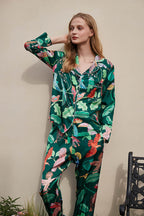 Tiger and Monkey Print Ice-Sleeve Loungewear Set