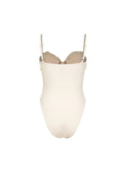 Floral Appliqué Solid One-Piece Swimsuit