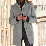 Vintora | Retro Damen-Windjacke mit Knöpfen und Stehkragen