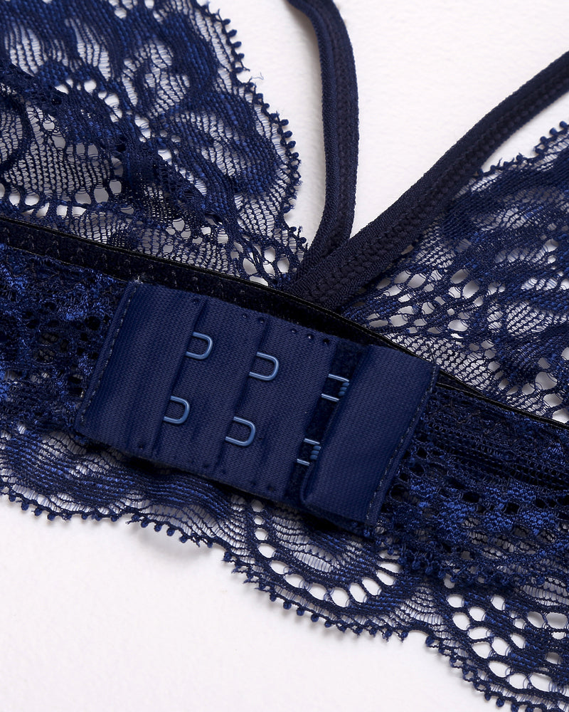 3 Piece Sets Lace Bralette, Skirt with Panty