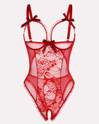 Crotchless Lace Mini Bodysuit