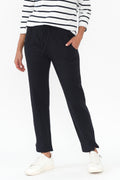 Angie Navy Cotton Drawstring Pants