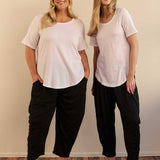 Rylee Black Crinkle Cotton Pants