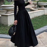 Off Shoulder Criss Cross Long Dress