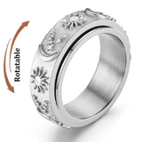 Sun, Moon & Stars Anxiety Relief Spinner Ring for Couples
