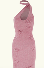Opal Grace Embellished Knit Gown – Metallic Floral Bodycon Maxi