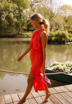 Anna™ | Sleeveless high neck midi dress