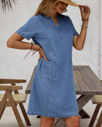 Bella™ | Soft denim dress with pockets