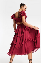 Quinlan - Elegant High-Waist Dress with Lace Trim