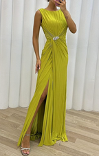 Davina - Pleated Maxi Evening Dress