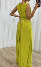 Davina - Pleated Maxi Evening Dress