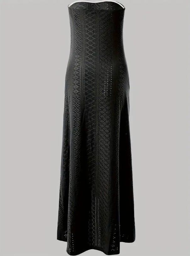 Giulia | Embroidered Strapless Maxi Dress