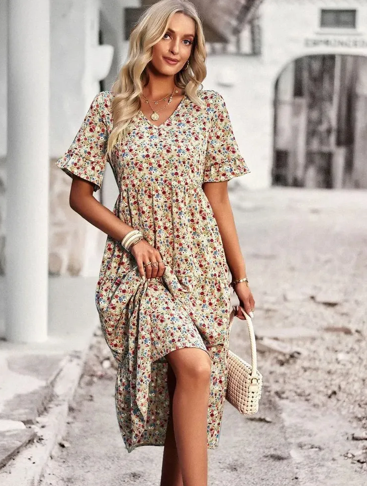 Amara | Floral Summer Midi Dress