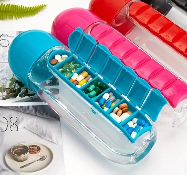 Water Bottle with Built-In Pill Organizer | HydraPill®