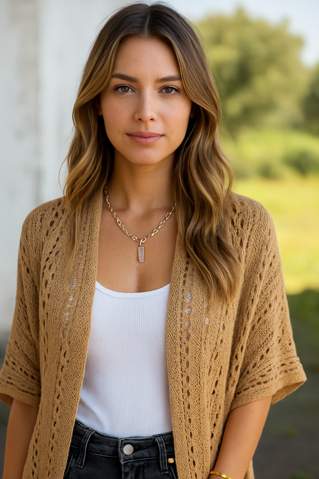 Hollow Half Sleeve Cardigan