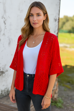 Hollow Half Sleeve Cardigan
