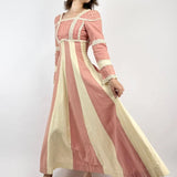 Ribbon Embroidered Stripe Dress