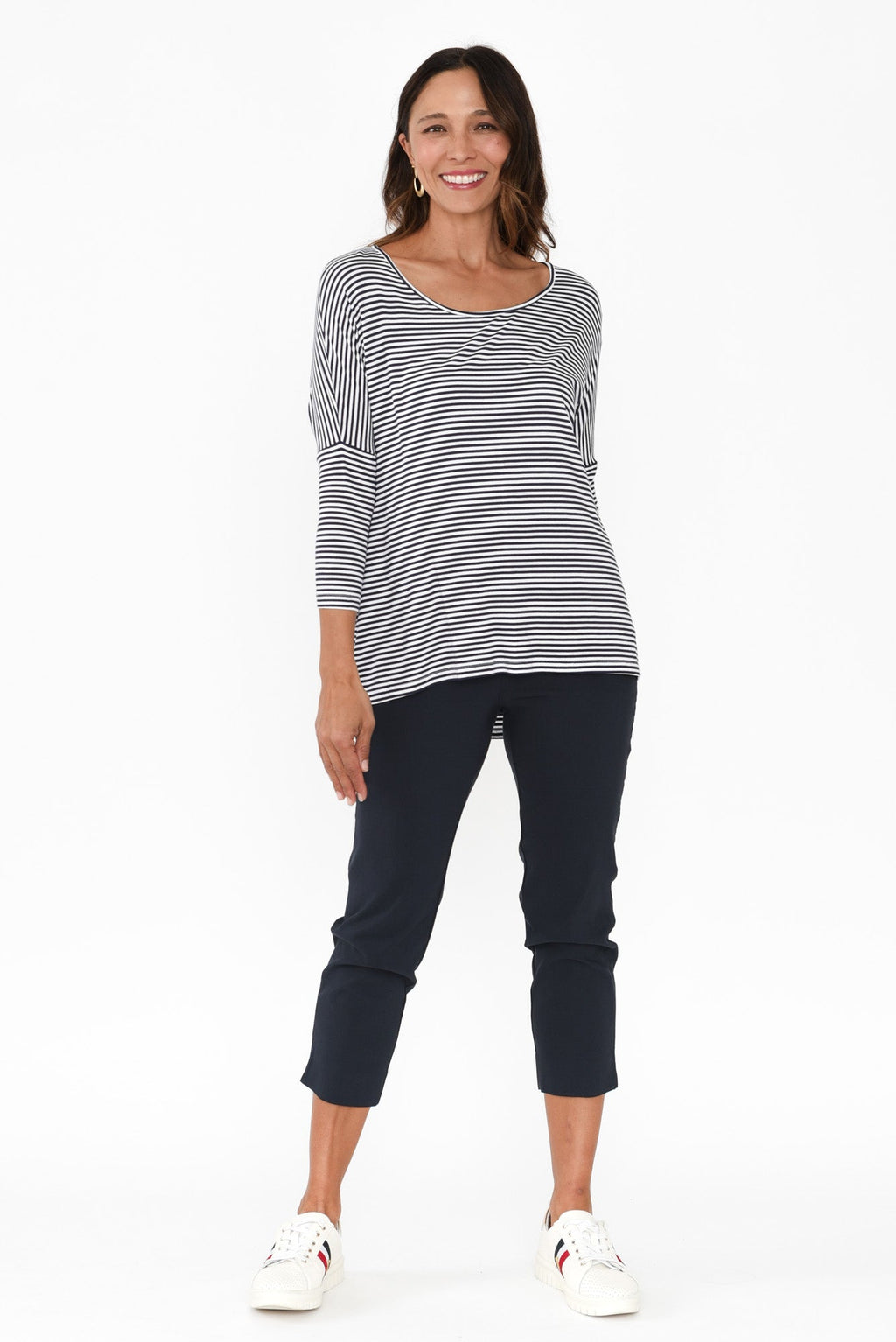 Cody Navy Stretch Capri Pants