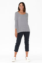 Cody Navy Stretch Capri Pants