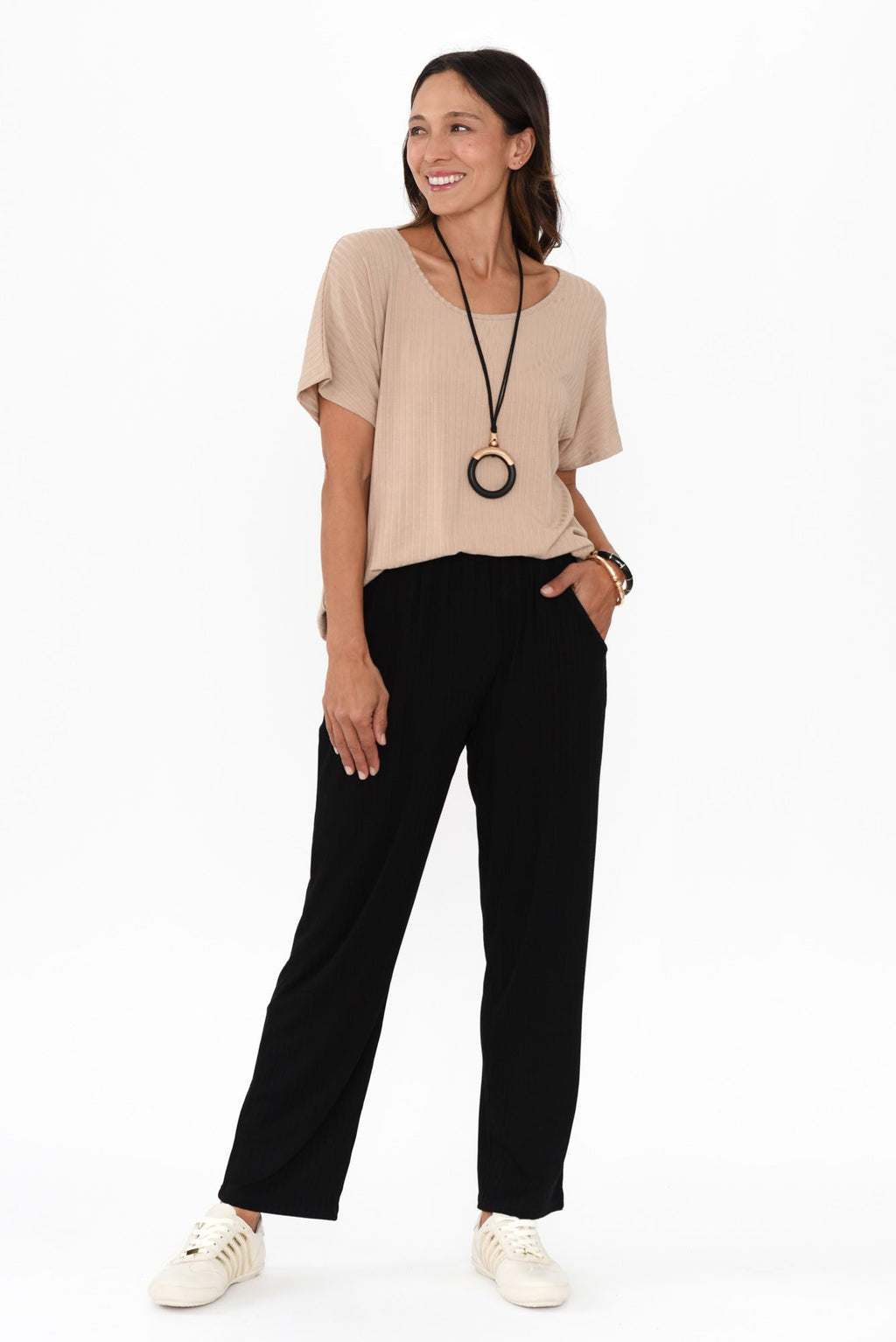 Tilbury Black Ribbed Pants
