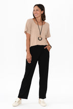Tilbury Black Ribbed Pants