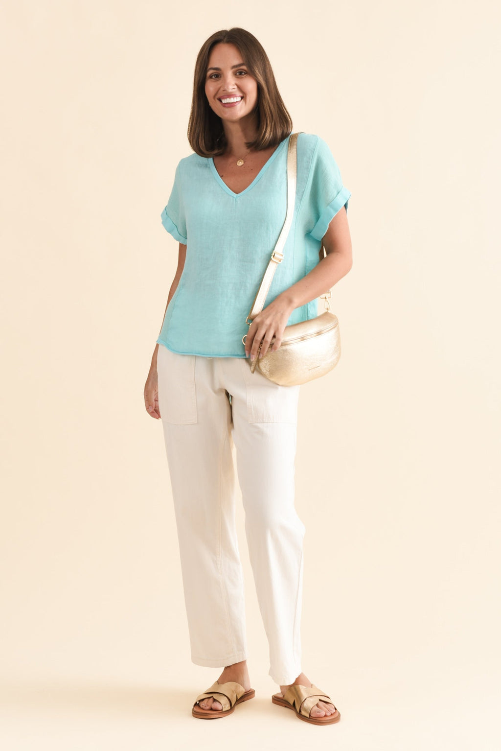 Quinn White Cotton Jogger Pants