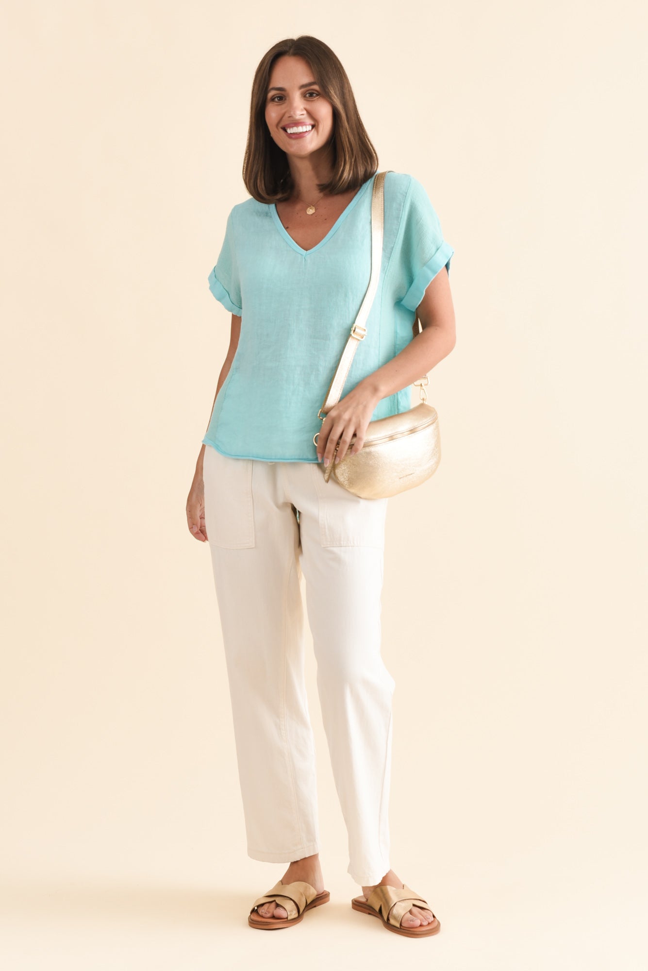 Quinn White Cotton Jogger Pants