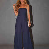 Blue Tube Top Jumpsuit