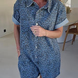Jini Jeans Playsuit Blue Leo