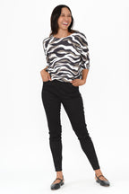 Laia Black Cotton Stretch Pants