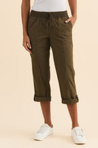 Lindsay Khaki 7/8 Cargo Pants