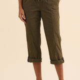 Lindsay Khaki 7/8 Cargo Pants