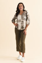 Lindsay Khaki 7/8 Cargo Pants