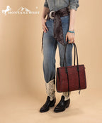 Montana West Floral Tooled Tote Bag