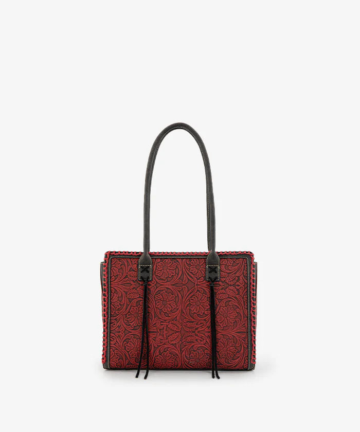 Montana West Floral Tooled Tote Bag