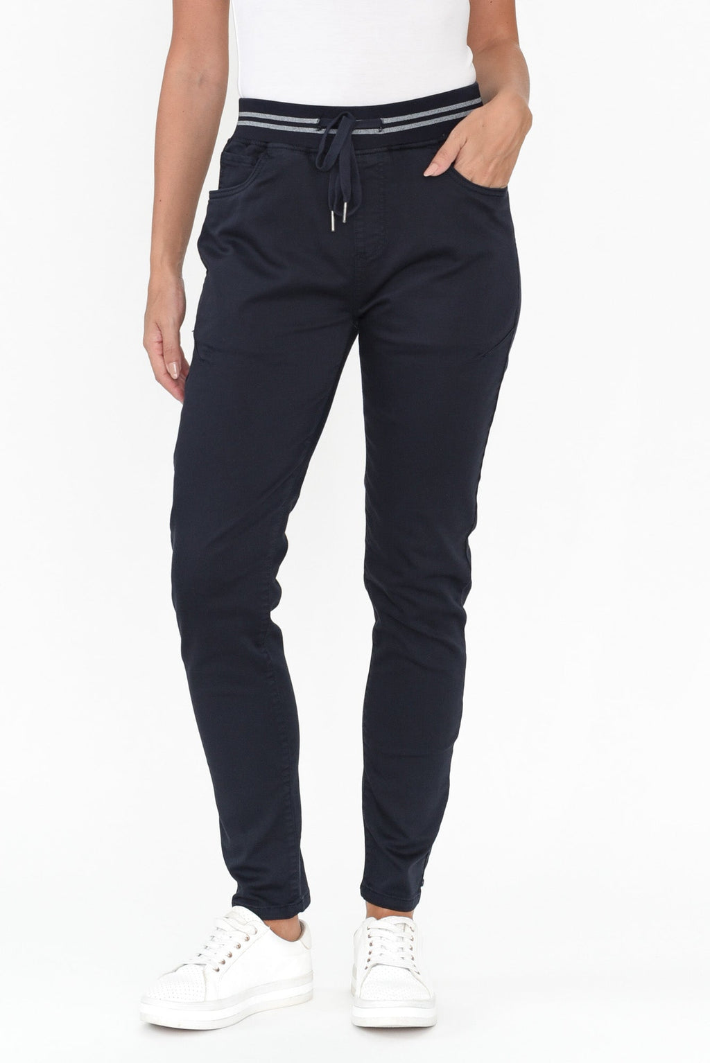 Margo Navy Drawstring Pants