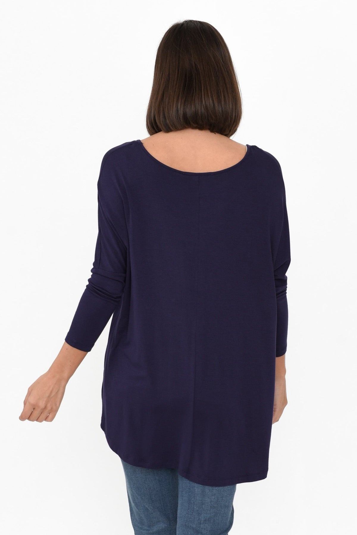 Navy Milan 3/4 Sleeve Top