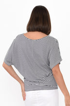 Navy and White Stripe Maui Tee