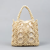 Handwoven Wooden Bead Tote Bag